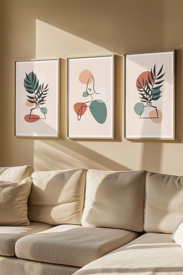 Artavessa Gerçek Ahşap Çerçeveli 3 Parça 3D Poster Tablo Seti - Image 1