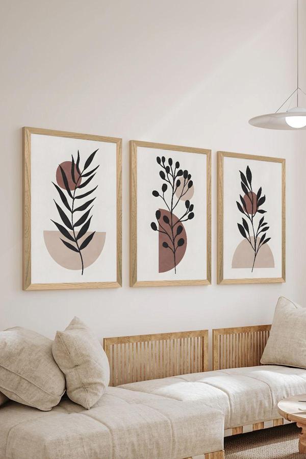 Artavessa 3 Parça Ahşap Çerçeve Görünümlü Mdf Poster Tablo Seti - Set 59 - Image 1
