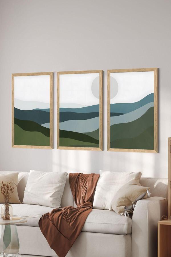 Artavessa 3 Parça Ahşap Çerçeve Görünümlü Mdf Poster Tablo Seti - Set 81 - Image 1