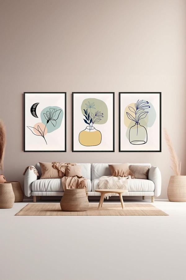 Artavessa 3 Parça Çerçeve Görünümlü Mdf Tablo Seti - Image 1