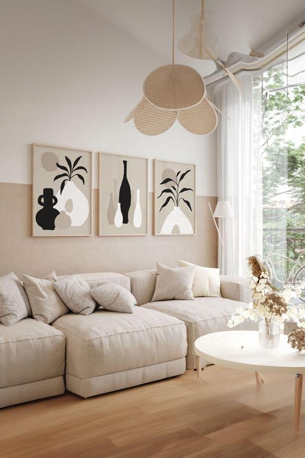 Artavessa 3 Parça Gerçek Ahşap Çerçeveli Tablo Seti - Image 1