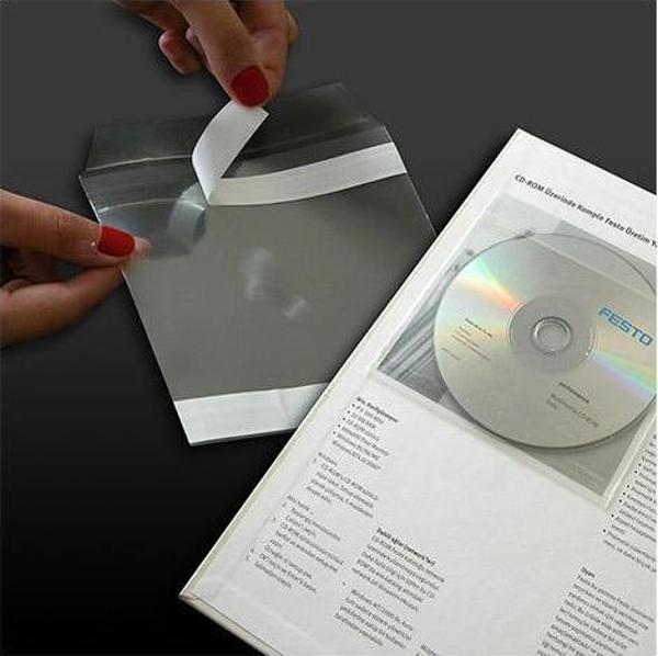Aso Medya Plastik CD ve DVD Zarfı, Arkası Yapışkanlı, 100 mikron, 100 adet - Image 1