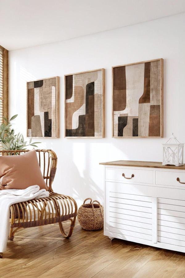 Artavessa Gerçek Ahşap Çerçeveli 3 Parça 3D Poster Tablo Seti - Ersy3Set12 - Image 1
