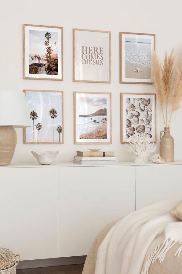 Artavessa 6 Parça Ahşap Çerçeve Görünümlü Mdf Tablo Seti - Image 1