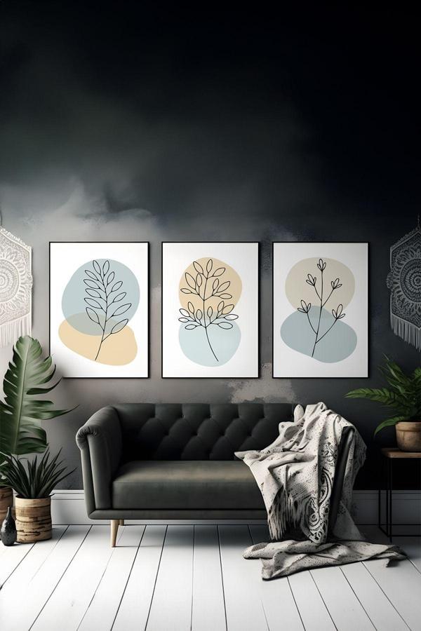 Artavessa 3 Parça Çerçeve Görünümlü Mdf Tablo Seti - Image 1