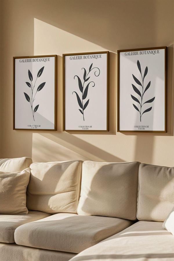 Artavessa 3 Parça Gerçek Ahşap Renkli Çerçeveli Tablo Seti - Model 37 - Image 1