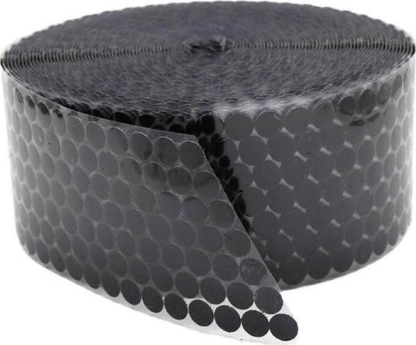 Aso Medya 100 Adet 1 cm Siyah Yuvarlak Kesim (Para Para), Cırt Bant, Arkası Yapışkanlı (Dişi-Erkek Takım) - Image 1