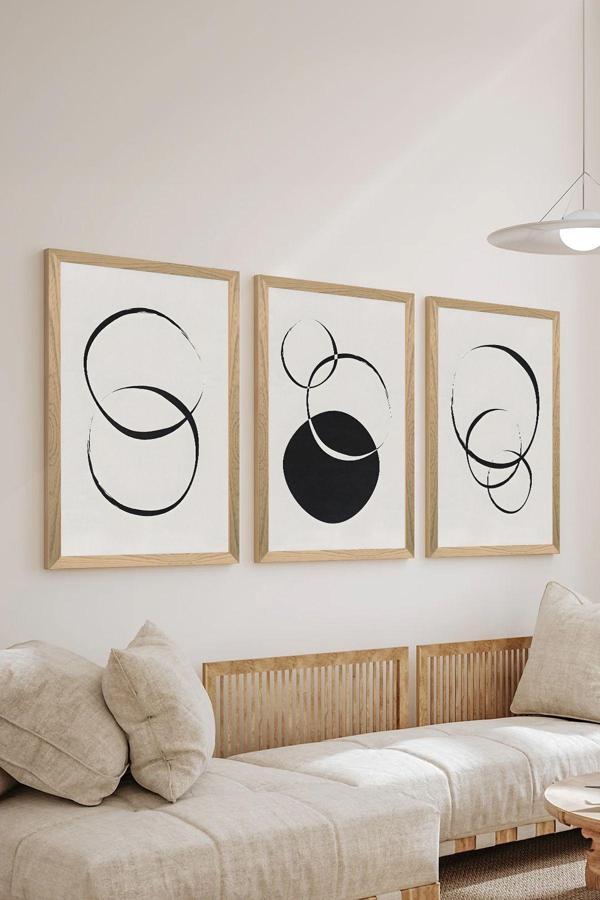 Artavessa 3 Parça Ahşap Çerçeve Görünümlü Mdf Poster Tablo Seti - Set 79 - Image 1