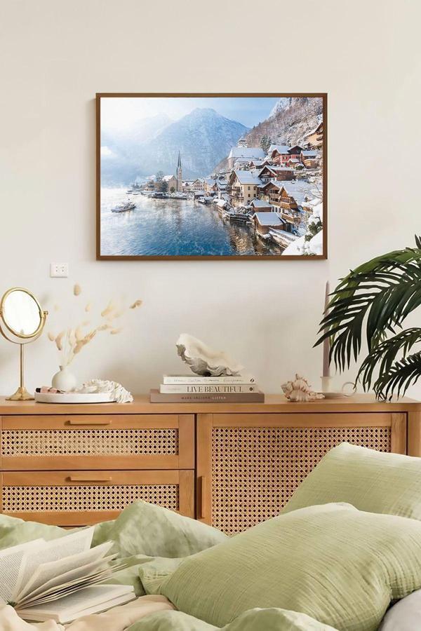 Artavessa Tek Parça Kahverengi Gerçek Ahşap Çerçeveli Tablo Seti - Model 19 - Image 1
