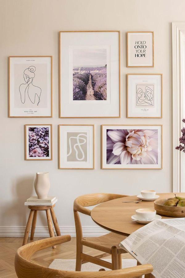 Artavessa 7 Parça Ahşap Çerçeve Görünümlü Mdf Tablo Seti - Image 1