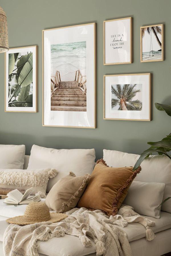 Artavessa 5 Parça Ahşap Çerçeve Görünümlü Mdf Tablo Seti - Image 1
