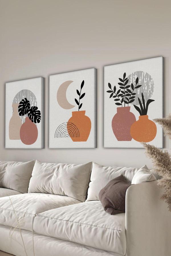 Artavessa Dekoratif 3 Parça Kanvas Tablo - 3Cnvs16 - Image 1