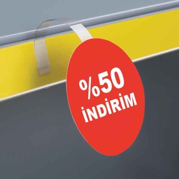 Aso Endüstriyel 100 Adet Wobbler Tutucu İki Ucu Yapışkanlı Plastik Şerit Sallangaç (17x1 cm) - Image 1