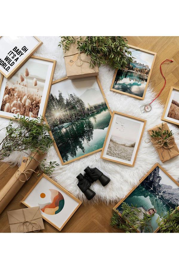 Artavessa 7 Parça Ahşap Çerçeve Görünümlü Mdf Tablo Seti - Image 1