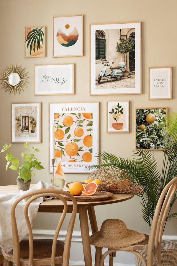 Artavessa 9 Parça Ahşap Çerçeve Görünümlü Mdf Tablo Seti - Image 1