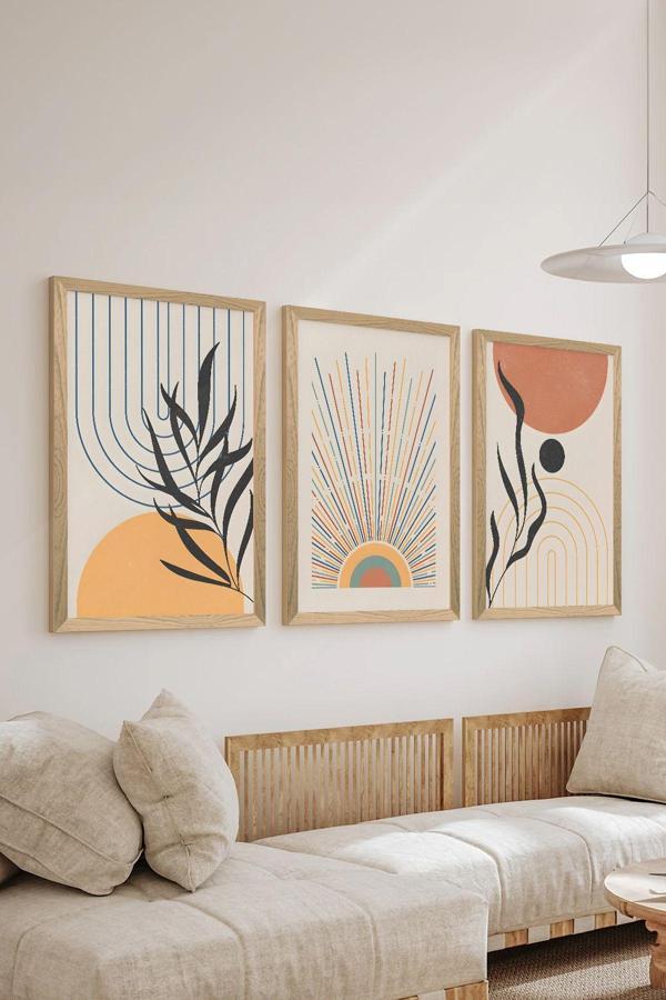 Artavessa 3 Parça Ahşap Çerçeve Görünümlü Mdf Poster Tablo Seti - Set 23 - Image 1
