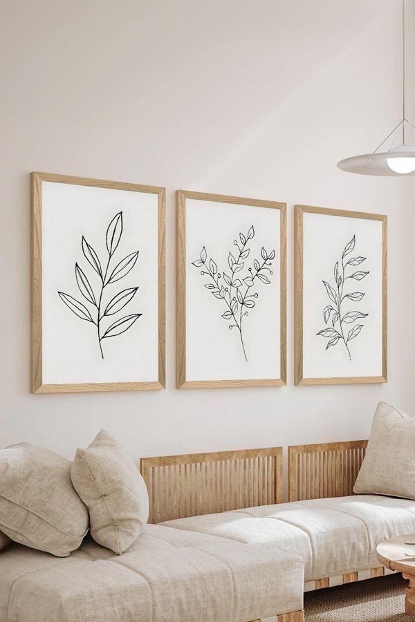Artavessa 3 Parça Ahşap Çerçeve Görünümlü Mdf Poster Tablo Seti - Set 39 - Image 1