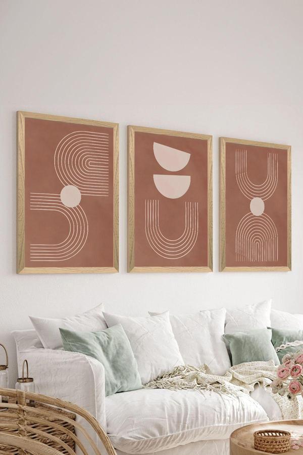 Artavessa 3 Parça Ahşap Çerçeve Görünümlü Mdf Poster Tablo Seti - Set 40 - Image 1