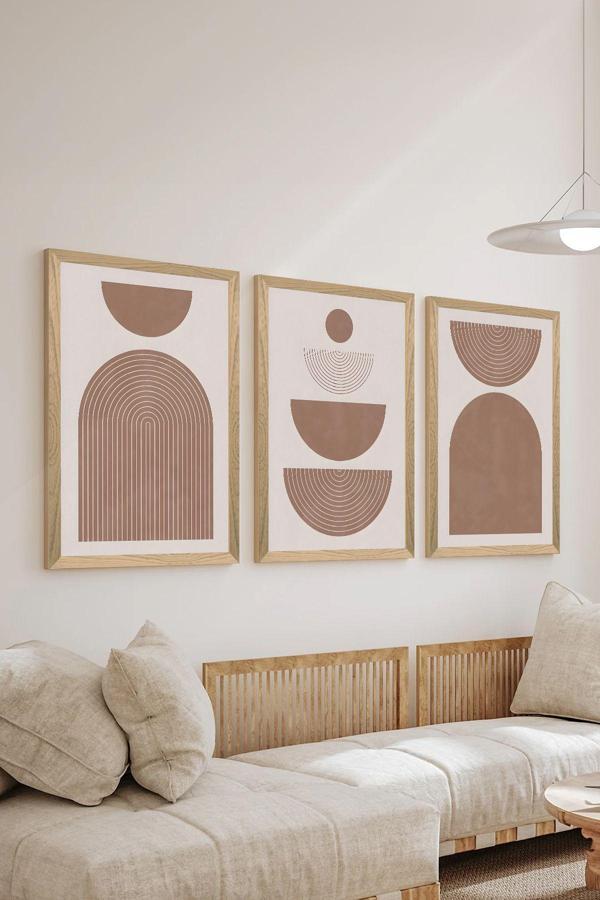 Artavessa 3 Parça Ahşap Çerçeve Görünümlü Mdf Poster Tablo Seti - Set 43 - Image 1