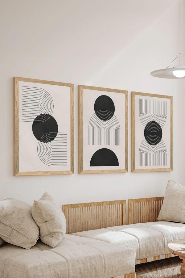 Artavessa 3 Parça Ahşap Çerçeve Görünümlü Mdf Poster Tablo Seti - Set 51 - Image 1