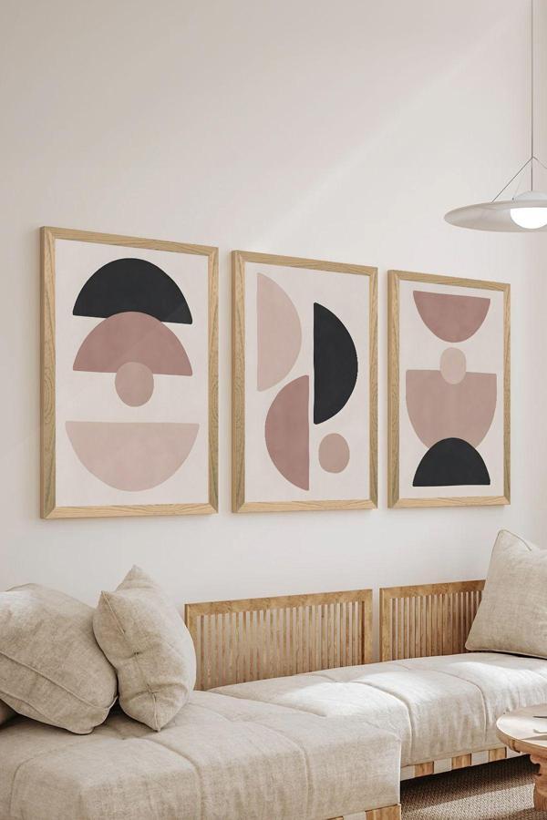 Artavessa 3 Parça Ahşap Çerçeve Görünümlü Mdf Poster Tablo Seti - Set 71 - Image 1