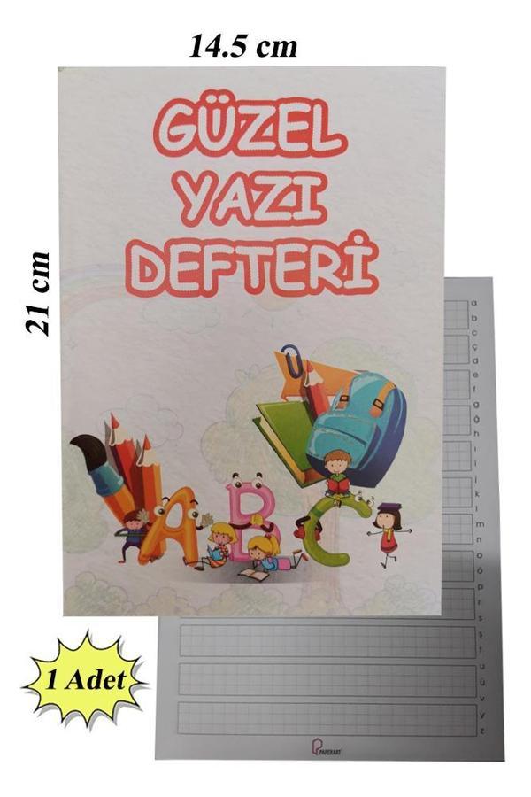 Güzel Yazı Defteri Küçük Boy 14,5x21 cm 24 Yaprak 1 Adet Klavuzlu Standart Çizgili Yazı Defteri Dik Temel Harflerle 1. S - Image 1
