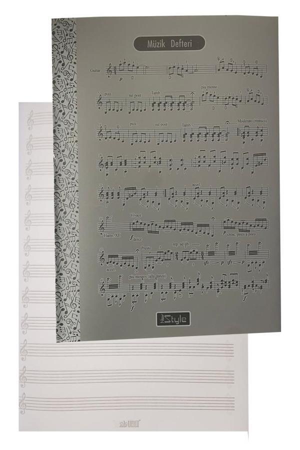 Müzik Defteri A4 40 Yaprak Plastik Kapak 1 Adet Sol Anahtarlı PP Kapak Müzik Defteri 21x29.7 cm 12 Sütunlu - Image 1