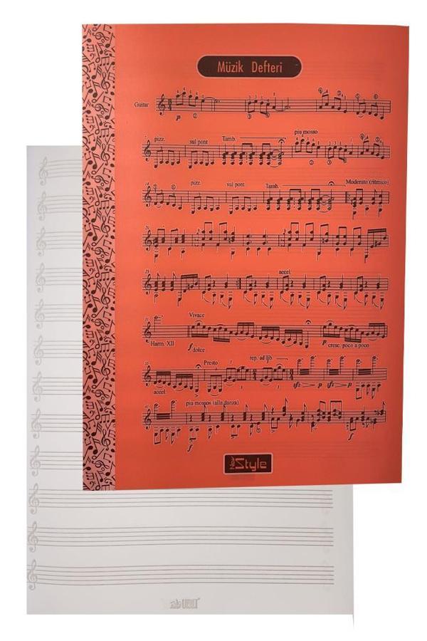 Müzik Defteri A4 40 Yaprak Plastik Kapak 1 Adet Sol Anahtarlı PP Kapak Müzik Defteri 21x29.7 cm 12 Sütunlu - Image 1