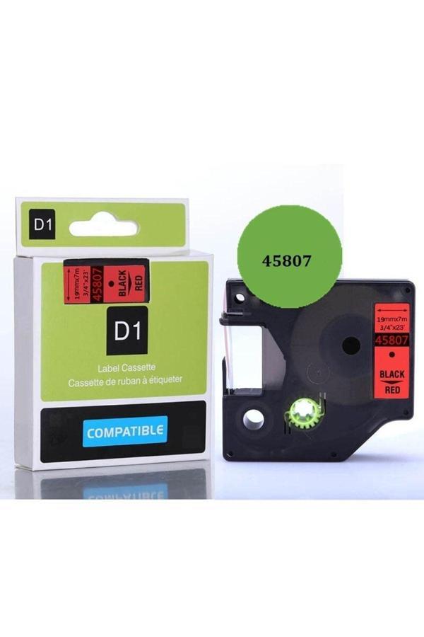 Printpen Dymo D1 Serisi Kirmizi Etikete Siyah 45807 19Mmx7M - Image 1
