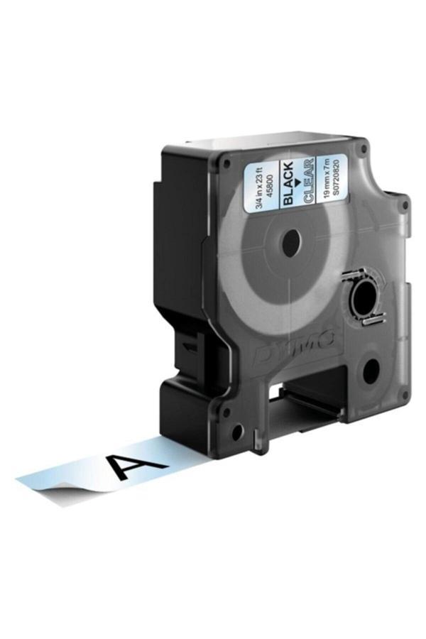Printpen Dymo D1 Serisi Seffaf Etikete Siyah 45800 19Mmx7M - Image 1