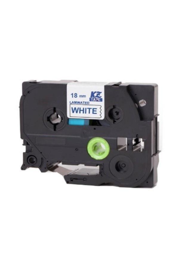 Printpen Brother P Touch Tz Tape Tze243 Beyaz Etikete Mavi 18Mmx8M Muadil - Image 1
