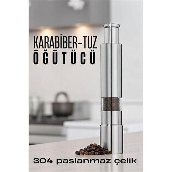 Karabiber Tuz Öğütücü Profesyonel 304 Paslanmaz Çelik Manuel Baharat Değirmeni - Image 1