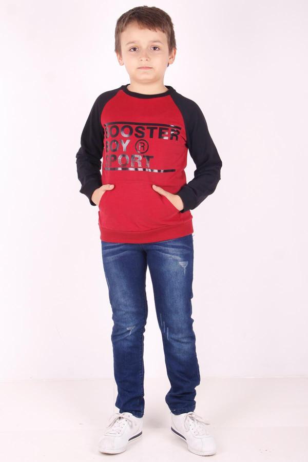 Toontoy Erkek Çocuk Reglan Kol Detaylı Cepli Sweatshirt - Image 1