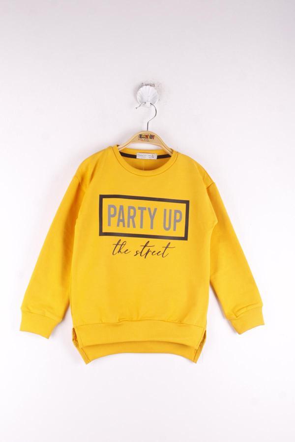 Toontoy Kız Çocuk Party Up Baskılı Sweatshirt  - Image 1
