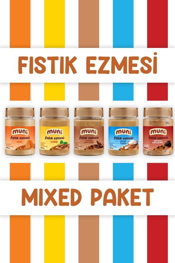 Muni Fıstık Ezmesi, Mixed Paket, 300 G X 5 Adet - Image 1