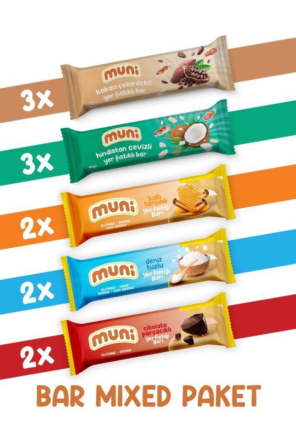 Muni Yer Fıstığı Barı, Mixed Paket, 40 G X 12 Adet - Image 1
