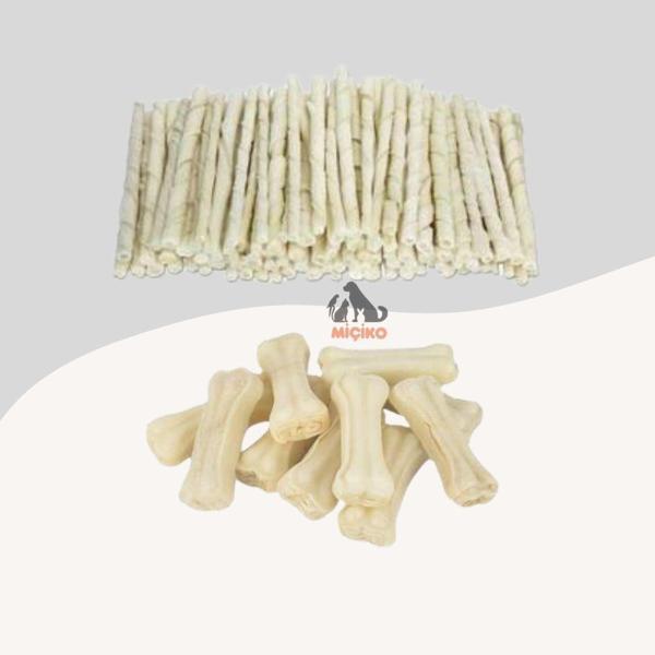 Köpekler İçin Ödül Seti8 (100lü Burgu+10lu 7 cm Kemik) - Image 1