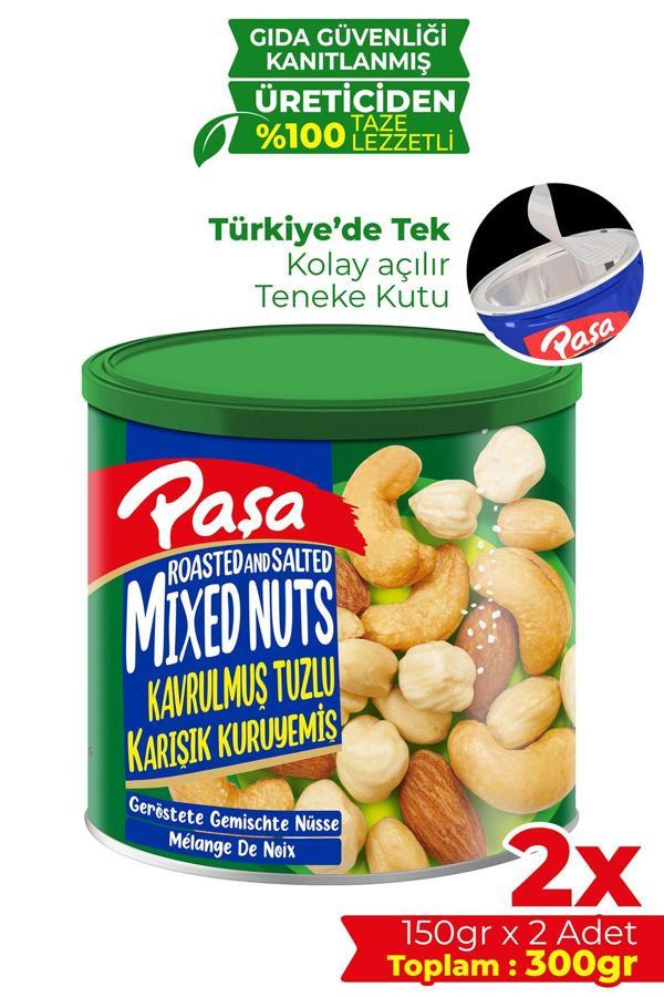 Kavrulmuş Karışık Kuruyemiş Teneke Kutu 150 gr X 2 Adet (300 GR) - Image 1