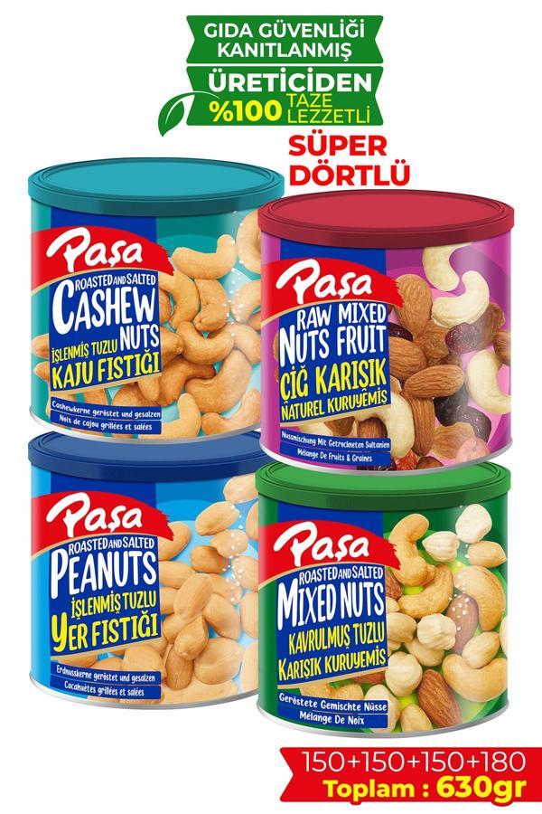 Karışık Süper Dörtlü Teneke Kutu Kuruyemiş (630 GR) - Image 1