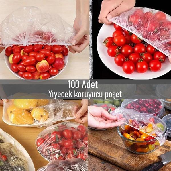 Porsima 100 Adet Tek Kullanımlık Gıda Koruyucu Lastikli Tazeliği Koruyan Tencere Tabak Gıda Koruyucu Çok Amaçlı Kapak Gıda Bonesi - Image 1