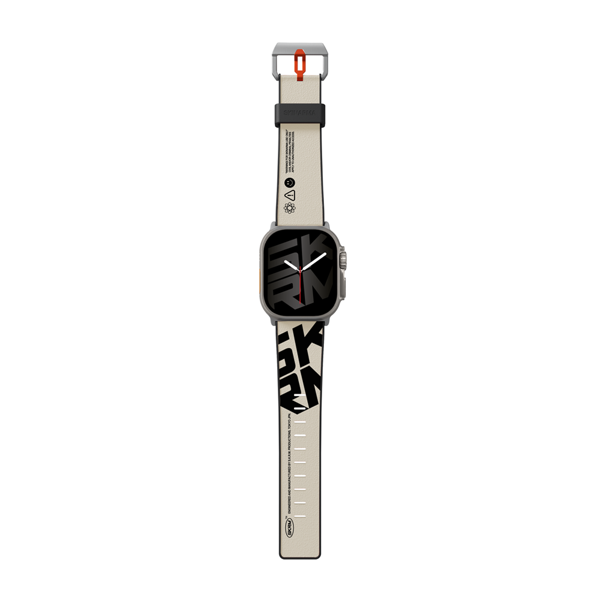 Skinarma Watch 42mm Uyumlu Kordon Spunk Serisi PU Deri Strap Kayış Krem - Image 1