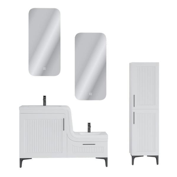 UBM Lotus Lake Kapaklı Boy Dolaplı MDF Banyo Dolabı 115 CM Beyaz - Image 1