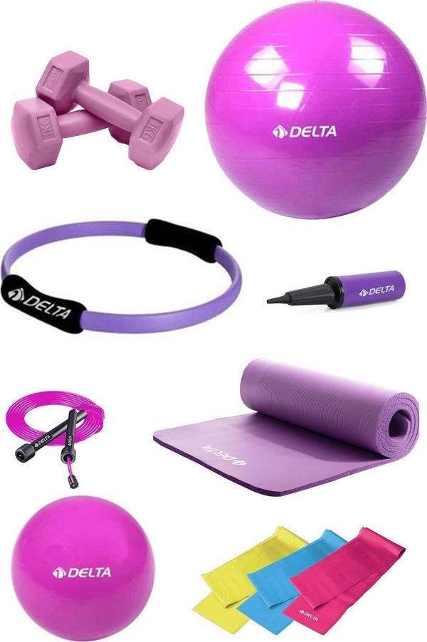 Delta 10 MM Minderli PMS Mor Full Pilates Seti ( 65 cm - 20 cm ) - Image 1