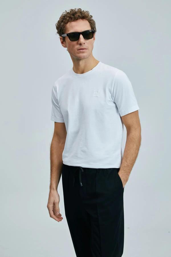Lufian Pablo Modern Grafik T- Shirt Beyaz - Image 1