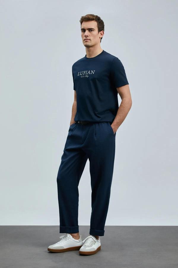 Lufian Love Modern Grafik T- Shirt Lacivert - Image 1