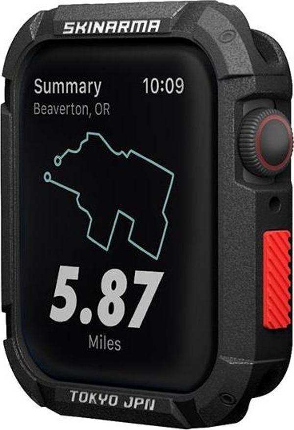Skinarma Watch Akıllı Saat Gövde Koruyucu 44mm Kurono Buzlu Tasarım Sert PC Kasa Koruyucu Siyah - Image 1