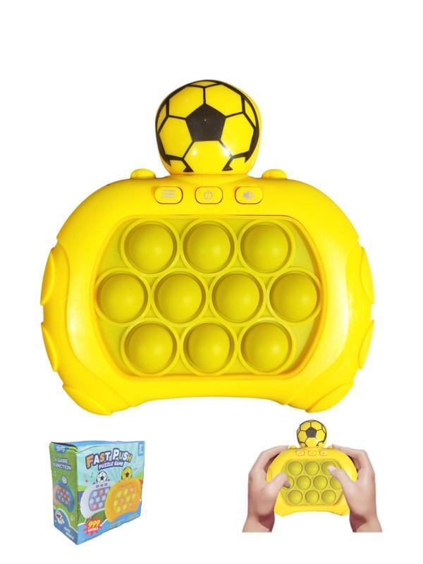 Popit Makinesi Işıklı Oyun Fast Push Pilli Fidget Kabarcık - Futbol Sarı - Image 1