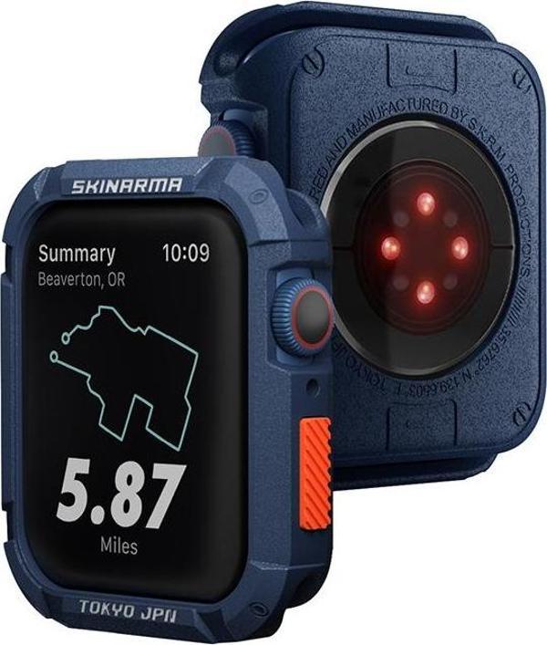 Skinarma Watch Akıllı Saat Gövde Koruyucu 7 45mm Kurono Buzlu Tasarım Sert PC Kasa Koruyucu Mavi - Image 1