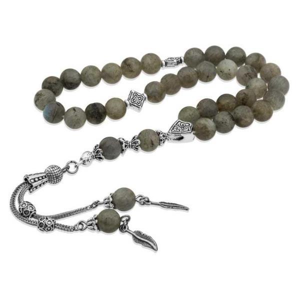 Doğaltaş Metal Püsküllü Labradorit Taşlı Tesbih SL2349 - Image 1