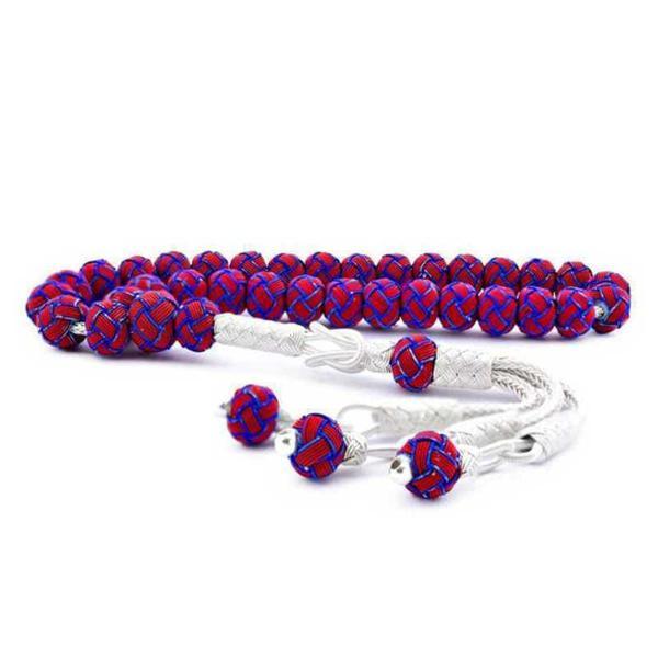 Gümüş Bordo Mavi Trabzon Kazaziye Tesbih SL3075 - Image 1